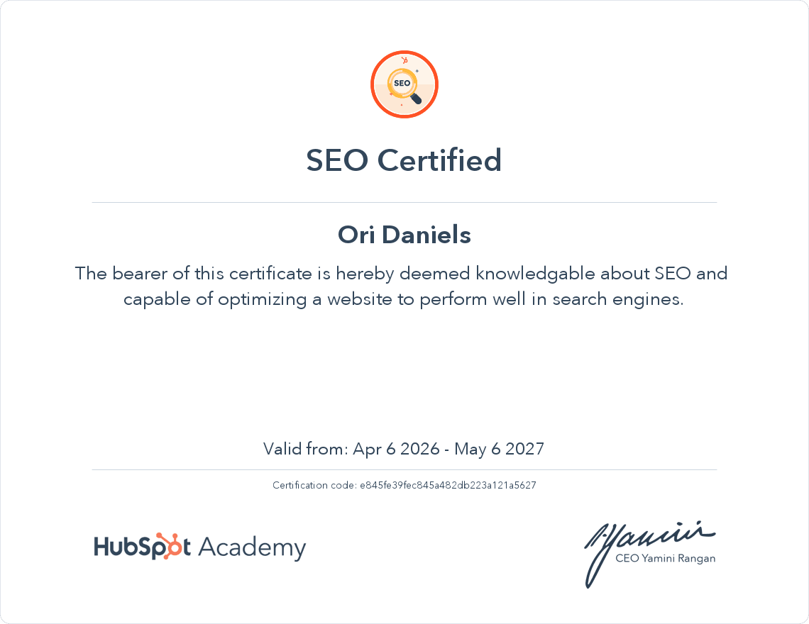 Hubspot Academy SEO